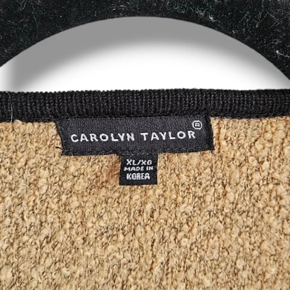 Carolyn Taylor Tan Knitted Button Down Cardigan Preppy Size XL - Picture 4 of 5
